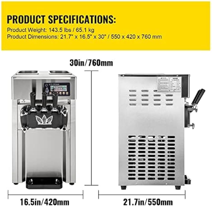 Amazon | 業務用アイスクリームメーカーマシン 3フレーバーカウンター